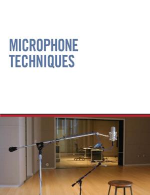 Microphone Techniques for RECORDING
