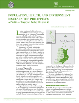 Population, Health, and Environment Issues in the Philippines a Profile of Cagayan Valley (Region 2)