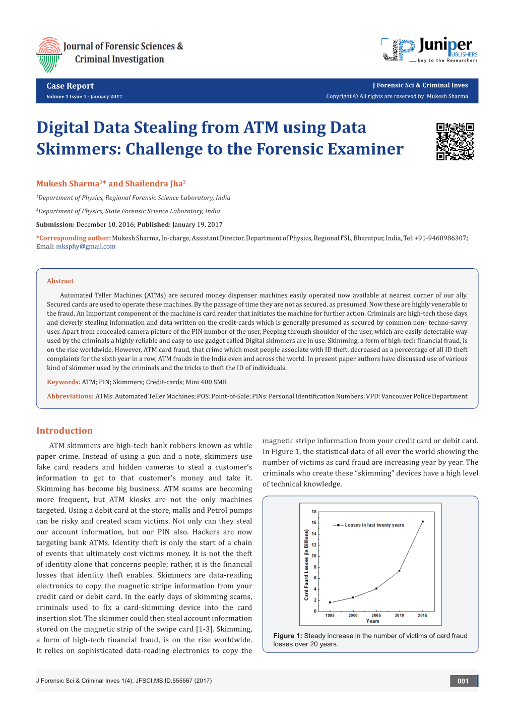 Digital Data Stealing from ATM Using Data Skimmers: Challenge to the Forensic Examiner