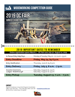 Woodworking Competition Guide 2019 OC Fair Juried Exhibition