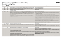 Comments Tracking Table