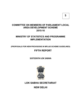 Fifth Report Lok Sabha Secretariat New Delhi