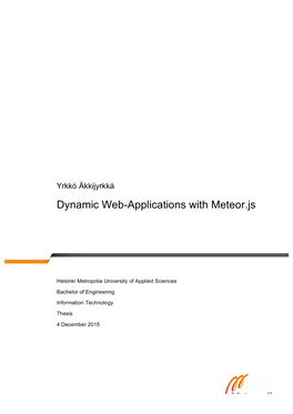 Dynamic Web-Applications with Meteor.Js