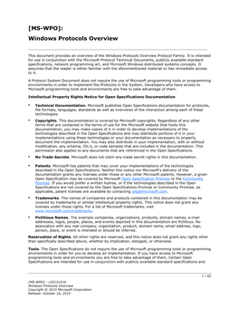 [MS-WPO]: Windows Protocols Overview
