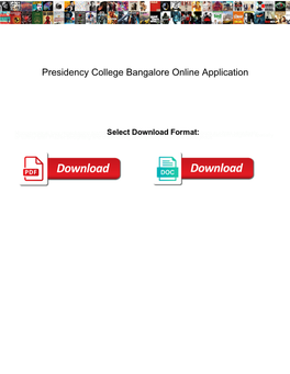 Presidency College Bangalore Online Application