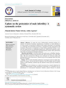 Update on the Proteomics of Male Infertility: a Systematic Review