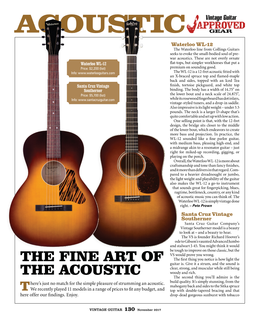 ACOUSTIC Waterloo WL-12 the Waterloo Line from Collings Guitars Seeks to Evoke the Small-Bodied Soul of Pre- War Acoustics