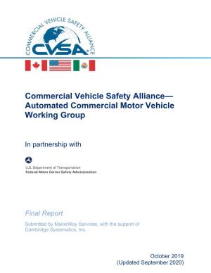 Automated Commercial Motor Vehicle Working Group Report