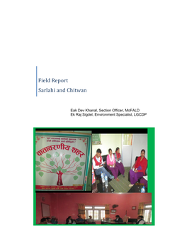 Field Report Sarlahi and Chitwan