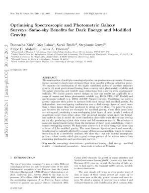 Optimising Spectroscopic and Photometric Galaxy Surveys: Same-Sky Benefits for Dark Energy and Modified Gravity