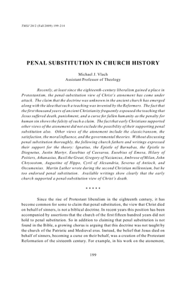 Penal Substitution in Church History