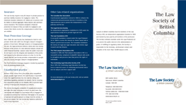 Brochure: the Law Society of British Columbia