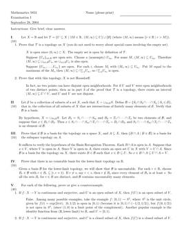 Mathematics 5853 Examination I September 28, 2004