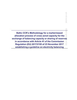 Baltic CCR's Methodology for a Market-Based Allocation Process of Cross