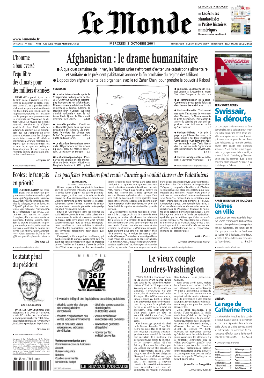 LE MONDE/PAGES&lt;UNE&gt;