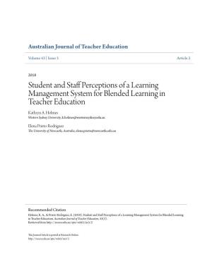 Student and Staff Perceptions of a Learning Management System for Blended Learning in Teacher Education
