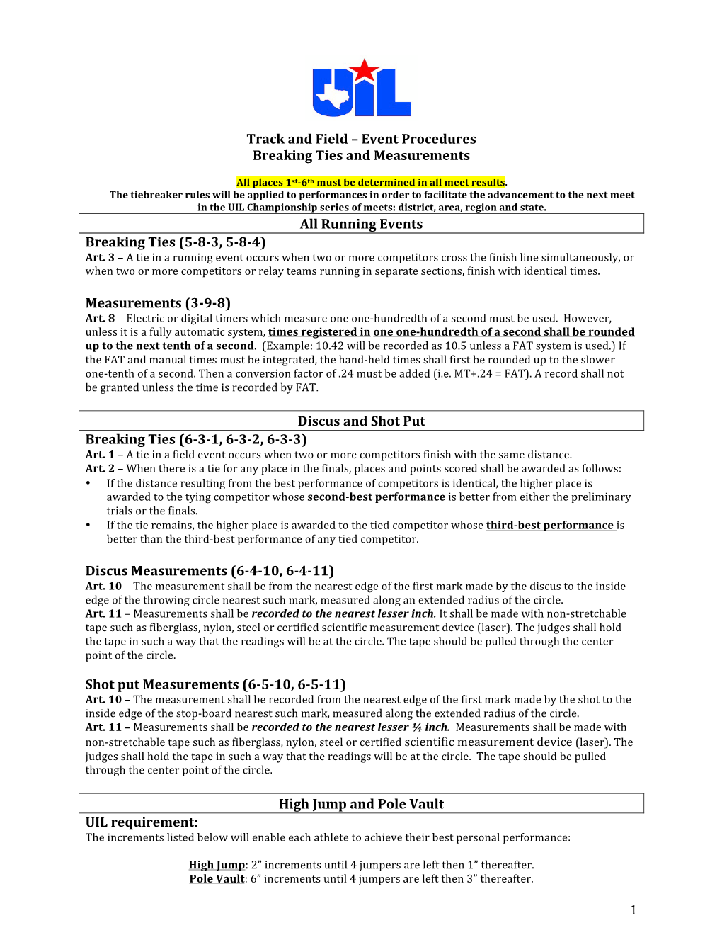 Breaking Ties & Measurements