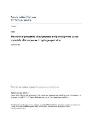 Mechanical Properties of Polystyrene and Polypropylene Based Materials After Exposure to Hydrogen Peroxide