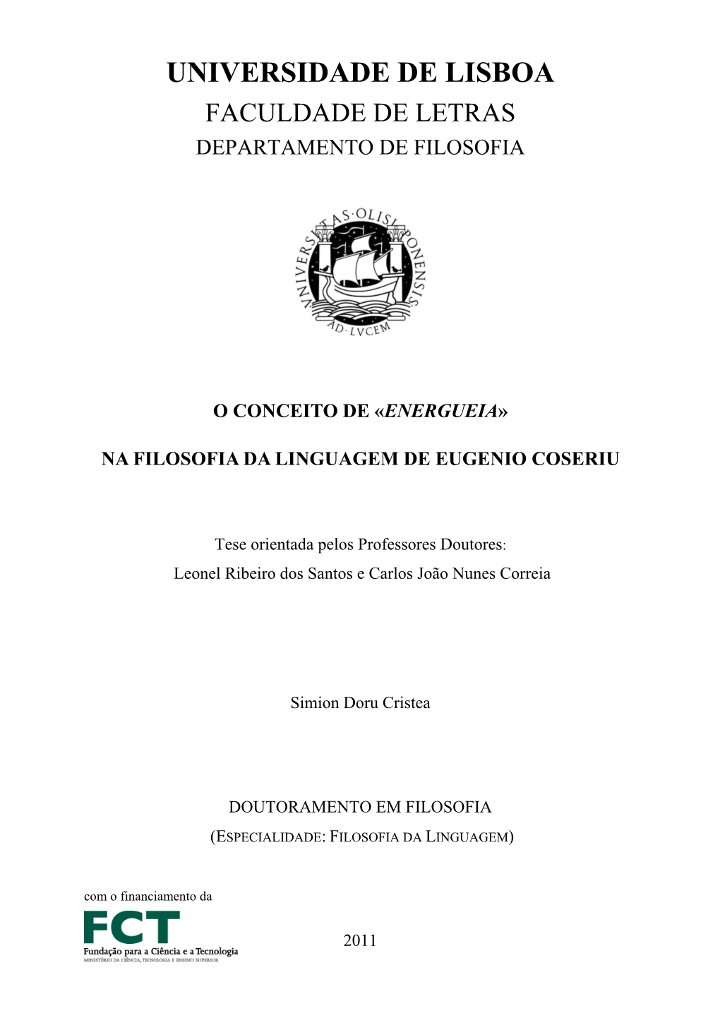 Na Filosofia Da Linguagem De Eugenio Coseriu