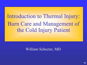 Introduction to Thermal Injury: Burn Care and Management of the Cold Injury Patient