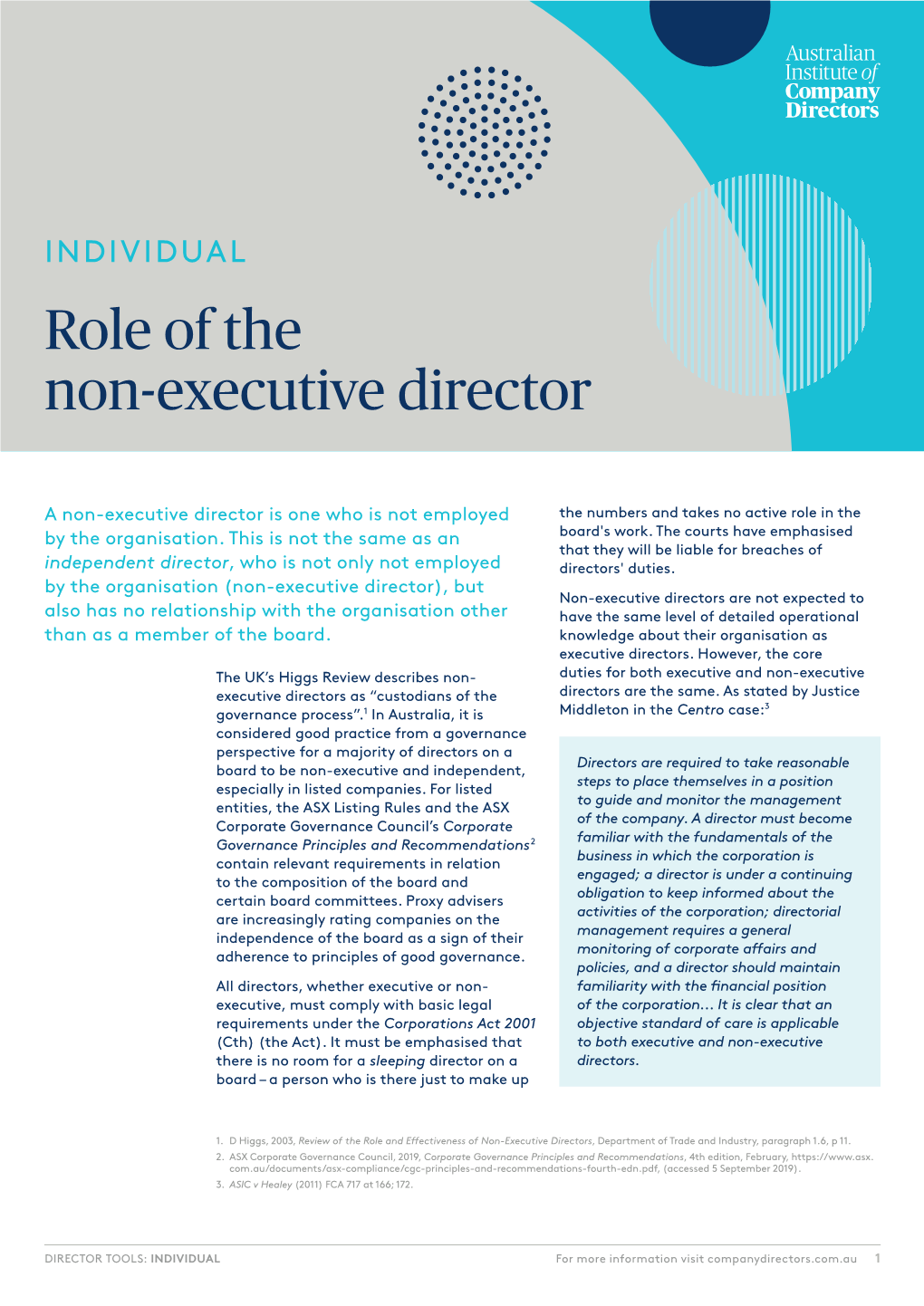 Role of the Non-Executive Director