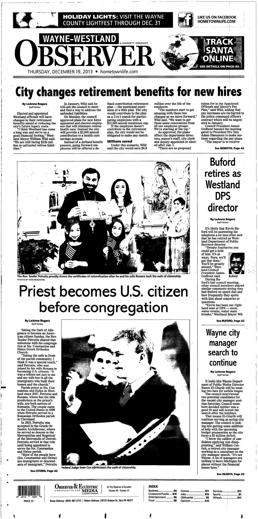 City Changes Retirement Benefits for New Hires Priest Becom Es U.S