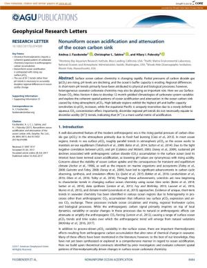 Nonuniform Ocean Acidification and Attenuation of the Ocean Carbon Sink