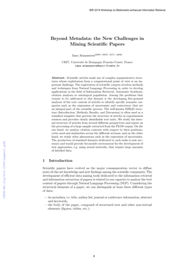 The New Challenges in Mining Scientific Papers