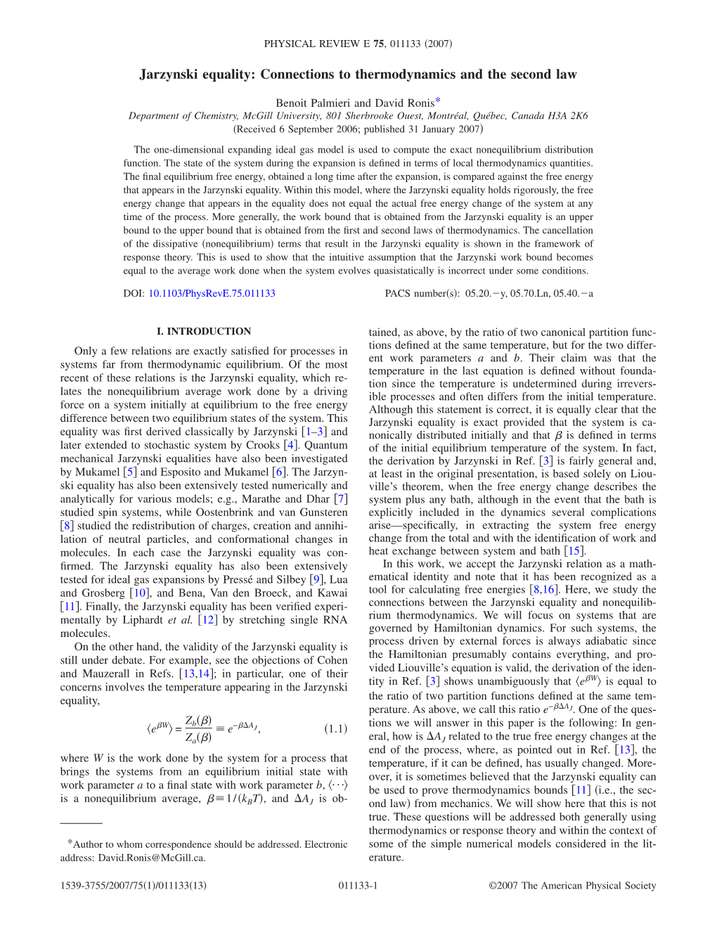 Jarzynski Equality: Connections to Thermodynamics and the Second Law