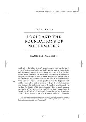 Logic and the Foundations of Mathematics