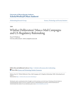 Mass E-Mail Campaigns and US Regulatory Rulemaking