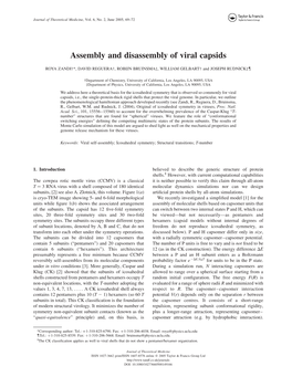 Assembly and Disassembly of Viral Capsids