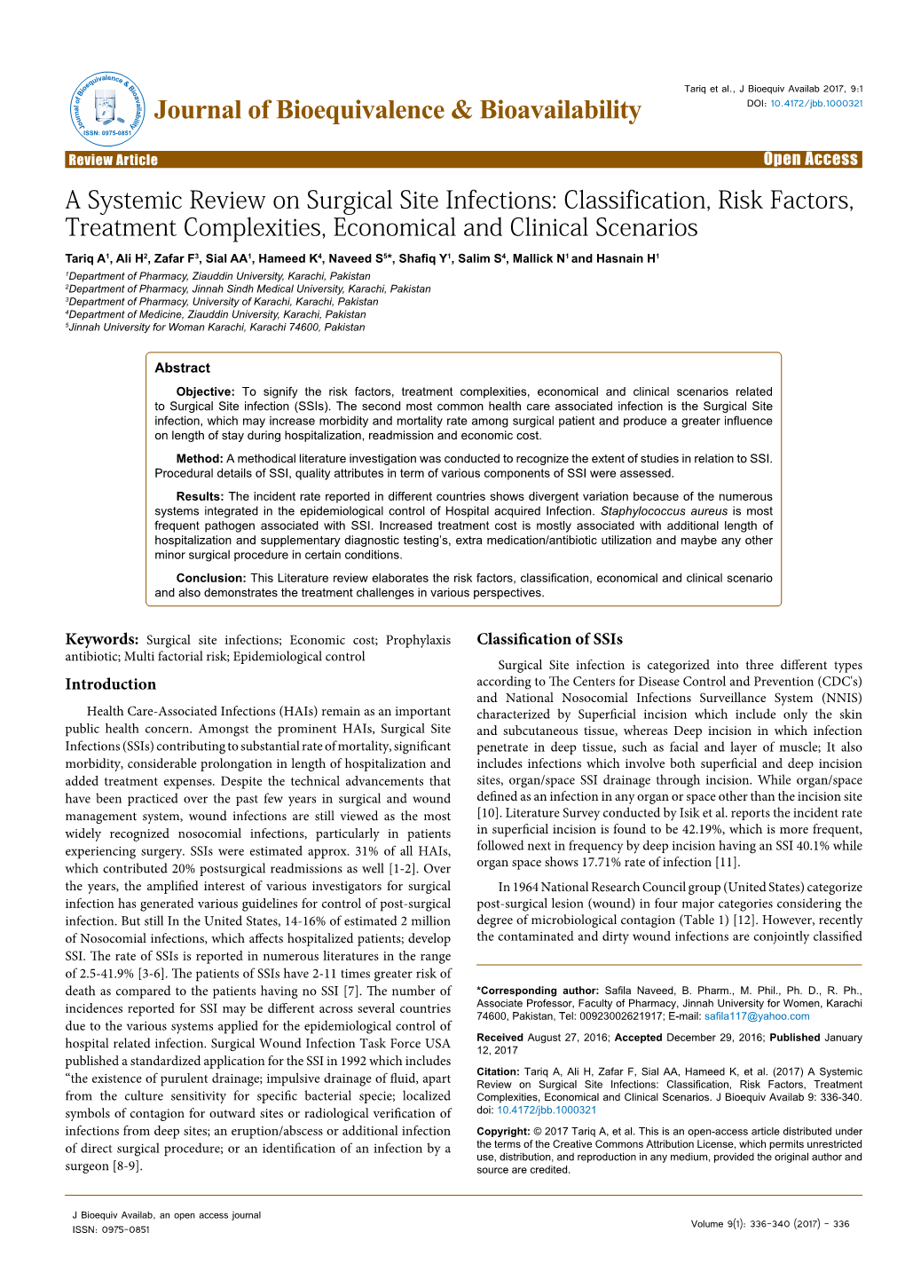 literature review on surgical site infection