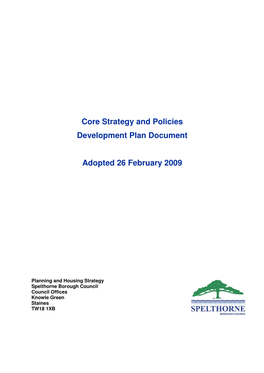 Core Strategy and Policies Development Plan Document