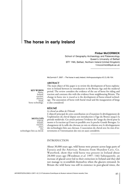 The Horse in Early Ireland