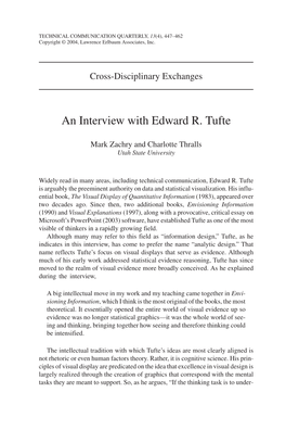 An Interview with Edward R. Tufte