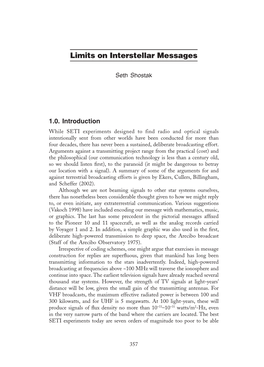 Limits on Interstellar Messages