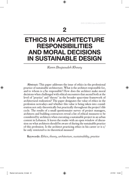 Ethics in Architecture Responsibilities and Moral Decisions in Sustainable Design