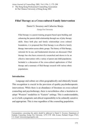 Filial Therapy As a Cross-Cultural Family Intervention