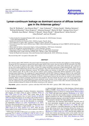 Lyman-Continuum Leakage As Dominant Source of Diffuse Ionized Gas in the Antennae Galaxy? Peter M