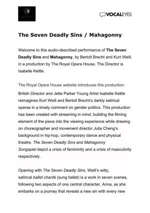 The Seven Deadly Sins / Mahagonny