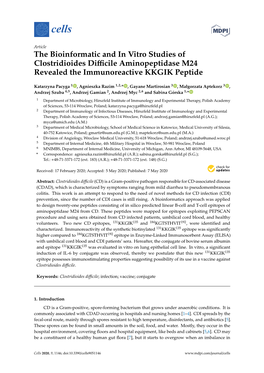 The Bioinformatic and in Vitro Studies of Clostridioides Difficile