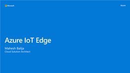 Iot Edge Technical Customer Deck