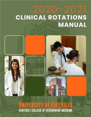 Clinical Rotations Manual Table of Contents