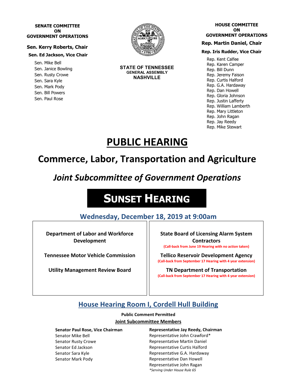 Public Hearing