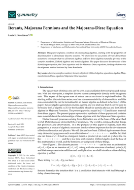 Iterants, Majorana Fermions and the Majorana-Dirac Equation