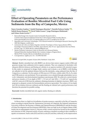 Effect of Operating Parameters on the Performance Evaluation of Benthic Microbial Fuel Cells Using Sediments from the Bay of Campeche, Mexico