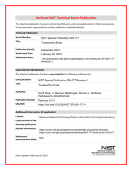 NIST SP 800-177 Trustworthy Email ______