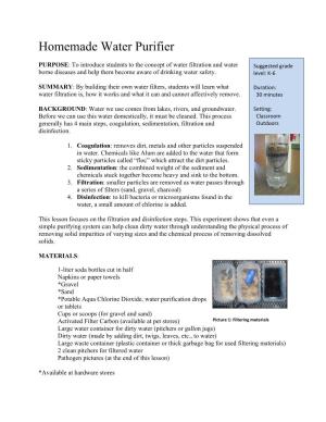 Homemade Water Purifier