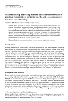 The Relationship Between Prisoners' Educational Motives and Previous